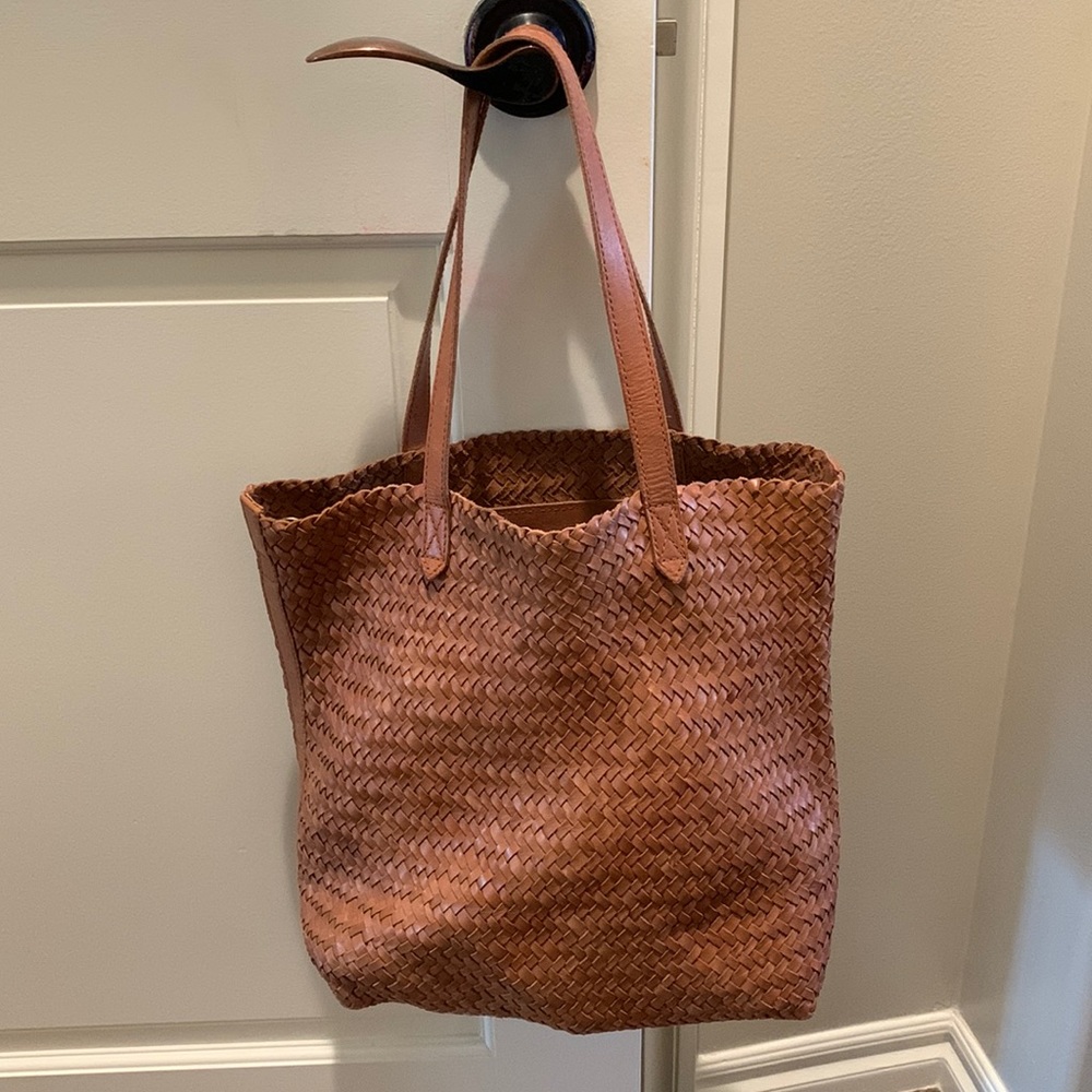 Madewell woven tote. Burnished caramel